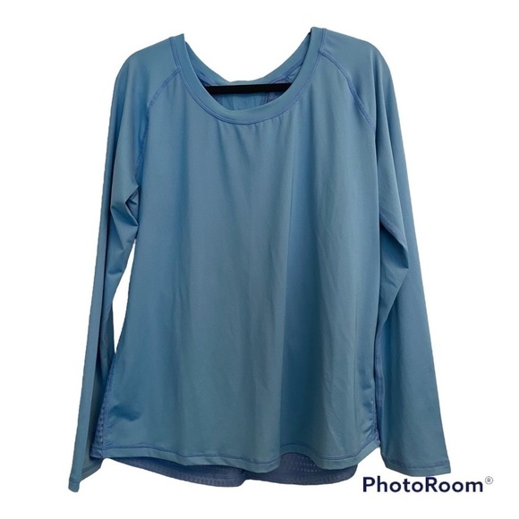 Z BY ZELLA BLUE ATHLETIC CUT OUT LONG SLEEVE SHIRT - Picture 1 of 3